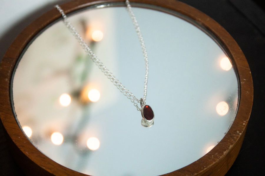 Garnet Drop Necklace