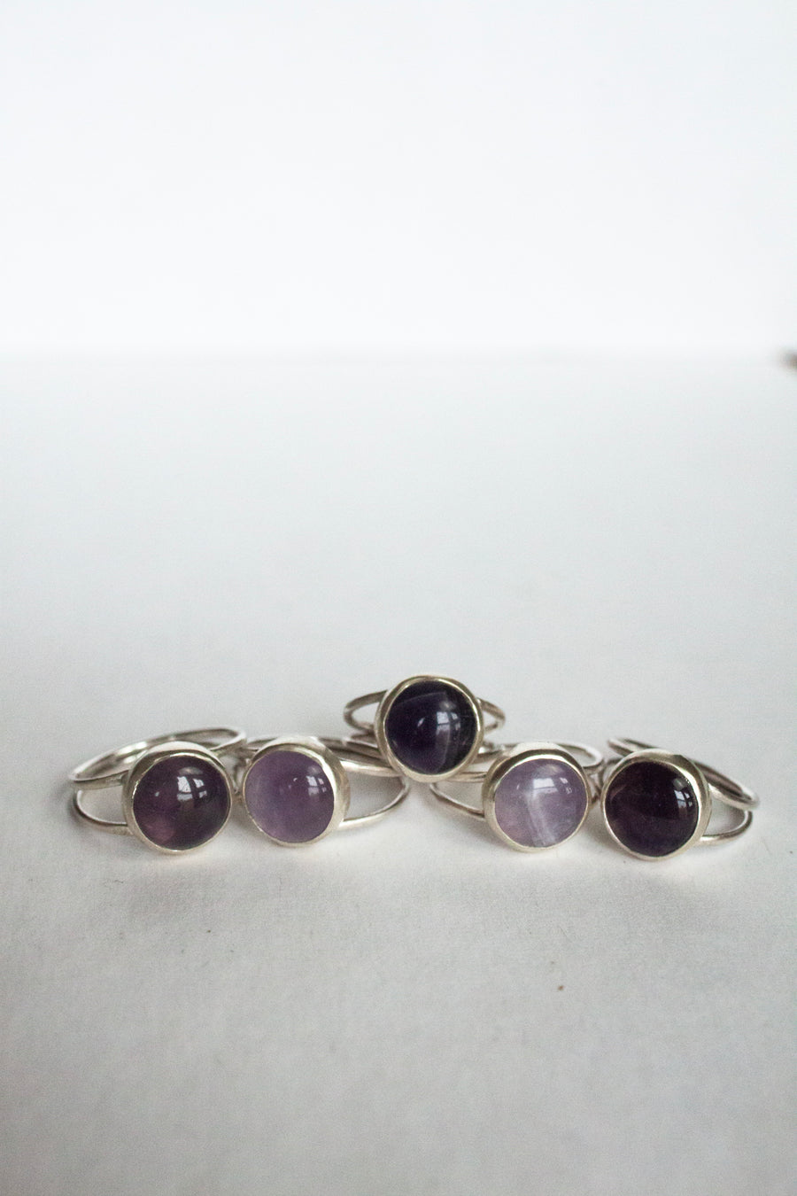 Double Banded Amethyst Ring