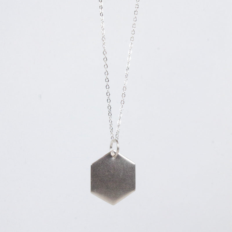 Brushed Hex Necklace