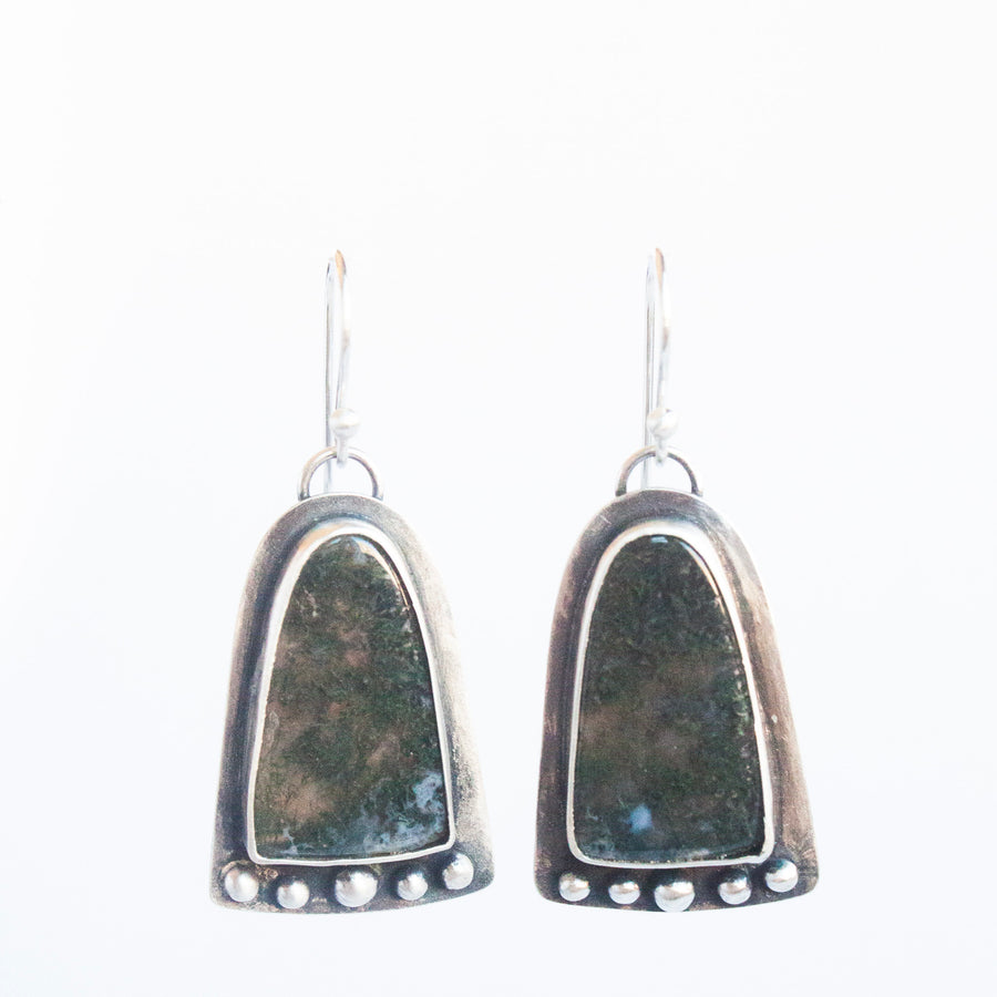 Moss Agate Bell Earrings