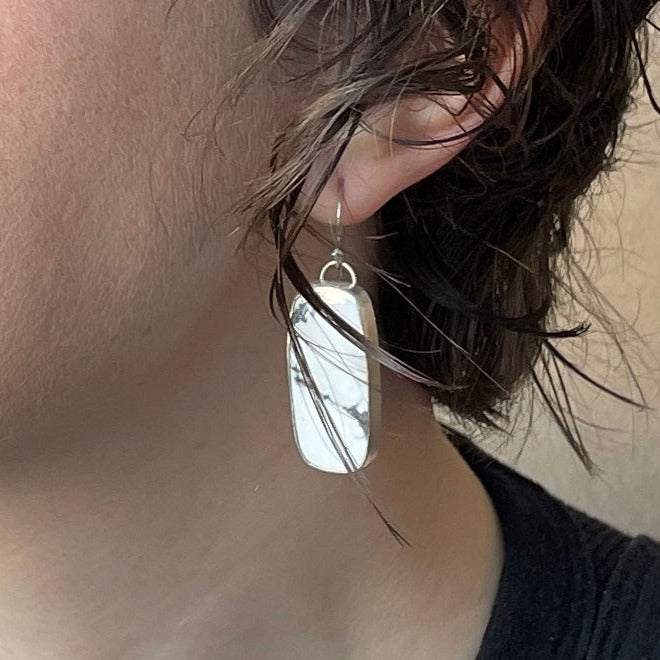 Long Howlite Earrings