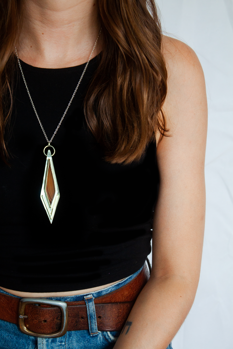 Lined Agate Necklace